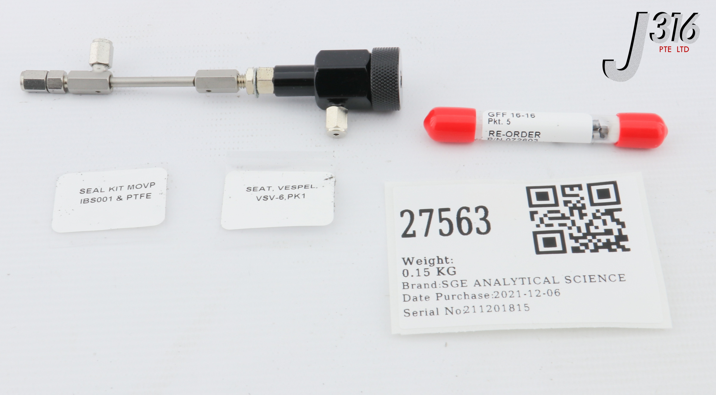 オーダー 27563 SGE ANALYTICAL SCIENCE MOVP-1/50 PNEUMATIC VALVE (NEW